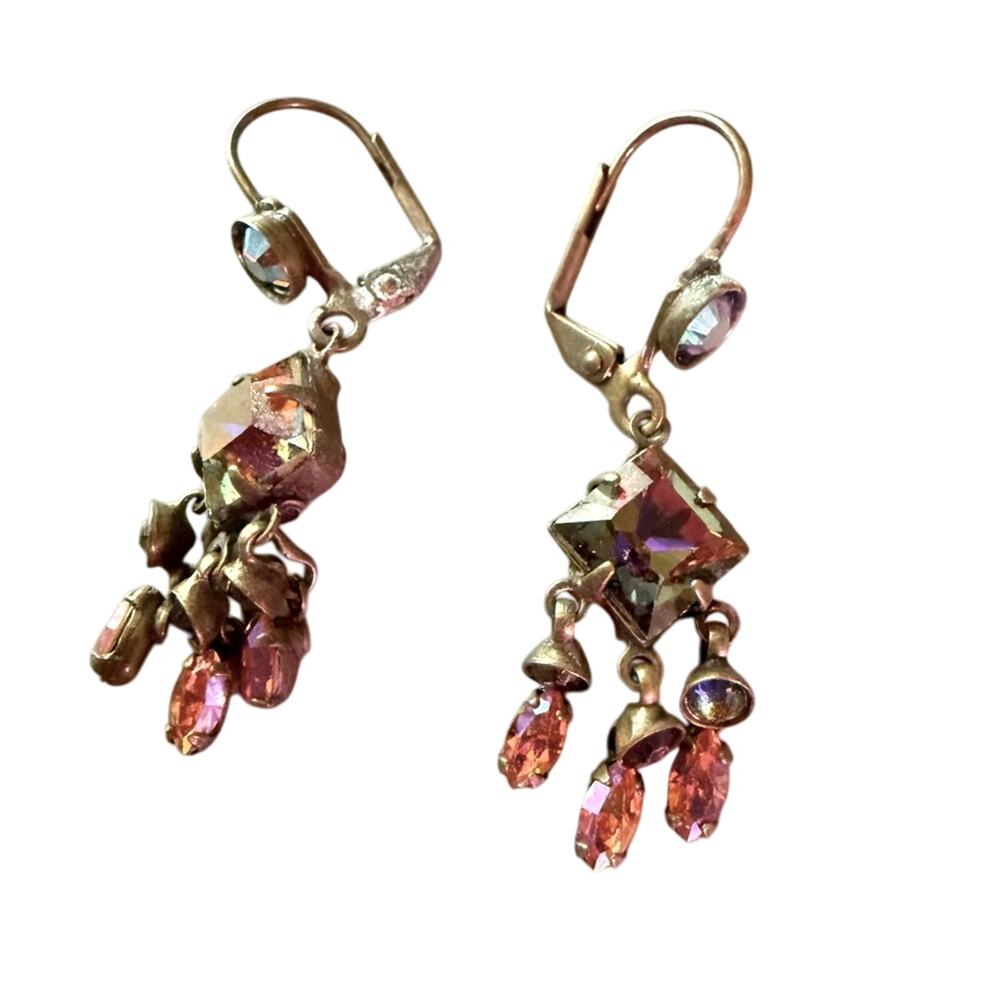 Sorrelli Crystal Brass Tone Beaded Dangle Earrings
